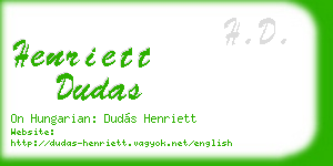 henriett dudas business card