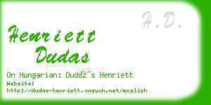 henriett dudas business card